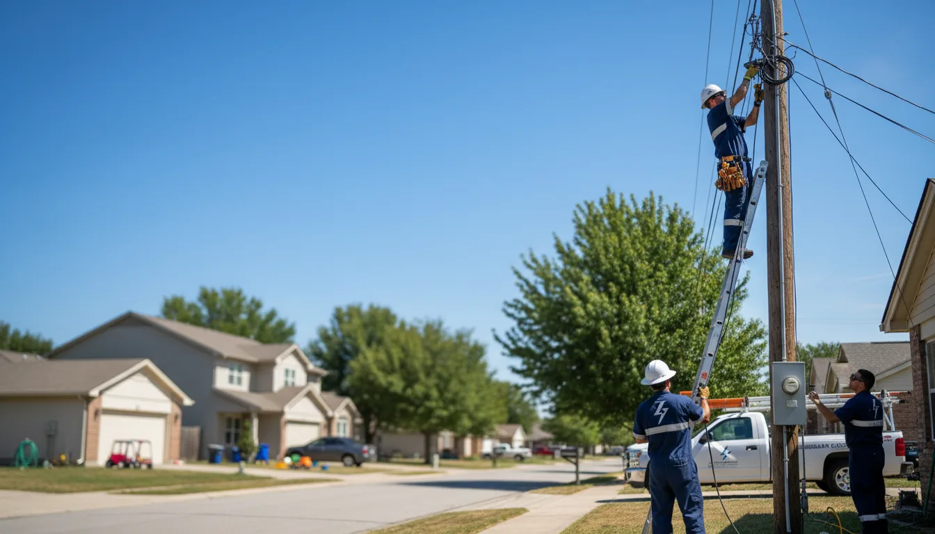 Residential electrician providing installation services in St John, KS